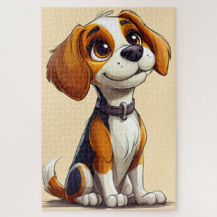 Schattige Cartoon Hond beste cadeau voor hondenlie Legpuzzel