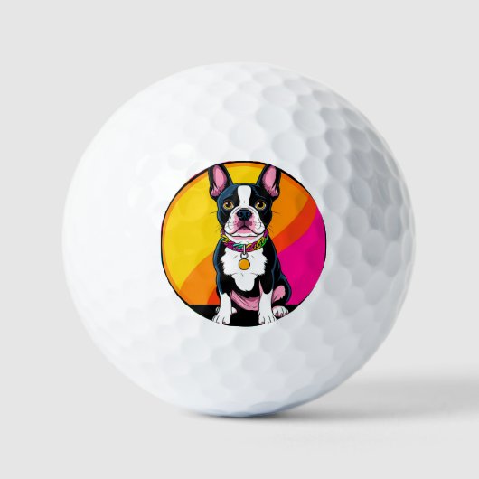 Schattige Cartoon Hond Golfballen (Voorkant)