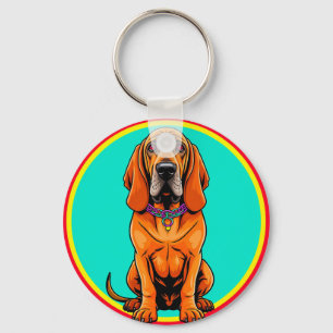 Schattige Cartoon Hond met Halsband Sleutelhanger