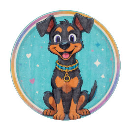 Schattige Cartoon Hond Met Halsband Snijplank