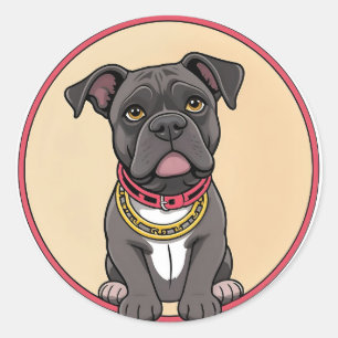 Schattige Cartoon Hond Ronde Sticker