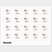 Schattige Cartoon Hond Ronde Sticker (Vel)