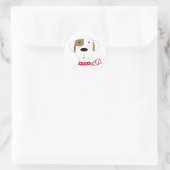 Schattige Cartoon Hond Ronde Sticker (Tas)