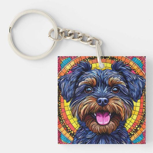 Schattige cartoon hond sleutelhanger (voorkant)