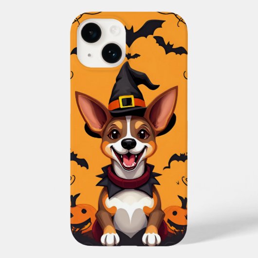 Schattige Cartoon-hond verkleed als Heks Case-Mate iPhone Case (Achterkant)
