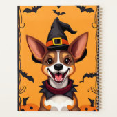Schattige Cartoon-hond verkleed als Heks Planner (Achterkant)