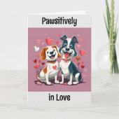 Schattige Cartoon Honden Valentijnsdag Kaart (Voorkant)