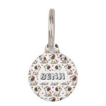 Schattige cartoon hondenpatroon met huisdier naam 