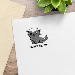 Schattige cartoon-honingdas 1x1 rubberstempel