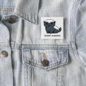 Schattige Cartoon-honingdas Aangepaste naam Vierkante Button 5,1 Cm (In situ)