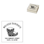 Schattige Cartoon Honingdas Boog Adres Rubberstempel (Gestempeld)