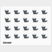 Schattige Cartoon Honingdas Vierkante Sticker (Vel)