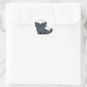 Schattige Cartoon Honingdas Vierkante Sticker (Tas)