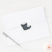 Schattige Cartoon Honingdas Vierkante Sticker (Envelop)