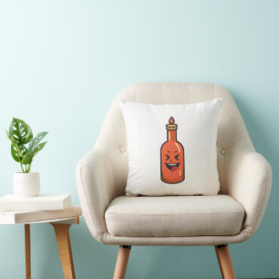 Schattige Cartoon Hot Sauce Fles Meme Kussen