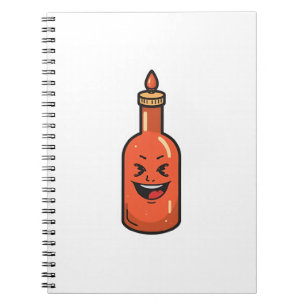 Schattige Cartoon Hot Sauce Fles Meme Notitieboek