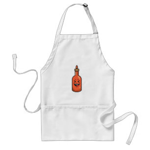 Schattige Cartoon Hot Sauce Fles Meme Standaard Schort