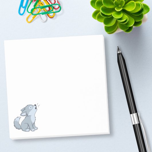 Schattige Cartoon Huilende Wolf Pup Post-it® Notes