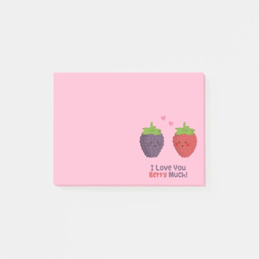 Schattige Cartoon Ik Hou Veel Van Jou Pun Post-it® Notes (Voorkant)