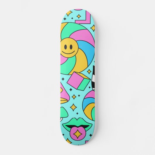 Schattige Cartoon Illustratie Skateboard (Voorkant)