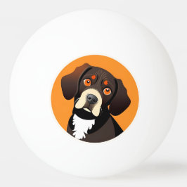 Schattige Cartoon Illustratie van een Pup Pingpongbal
