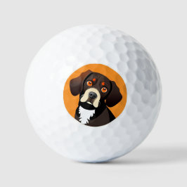Schattige Cartoon Illustratie van een Puppy Golfballen
