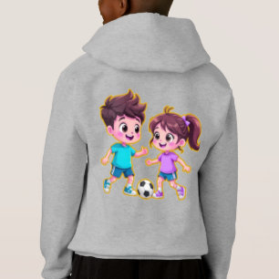 Schattige Cartoon Jongen en Meisje Spelen Samen Vo
