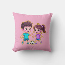 Schattige Cartoon Jongen en Meisje Spelen Samen Vo