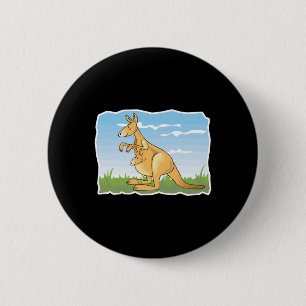 schattige cartoon kangoeroe en baby ronde button 5,7 cm
