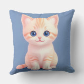 Schattige Cartoon Kat Met Blauwe Ogen Kussen (Achterkant)
