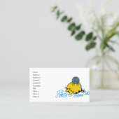 Schattige Cartoon Kat met garen balnaam Kaart Visitekaartje (Staand voorkant)