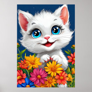 Schattige cartoon kat poster