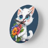 Schattige cartoon kat ronde klok (Hoek)
