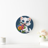 Schattige cartoon kat ronde klok (Huis)