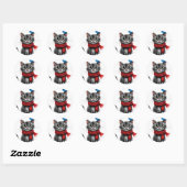 Schattige cartoon kat ronde sticker (Vel)