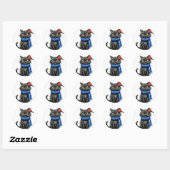 Schattige cartoon kat ronde sticker (Vel)