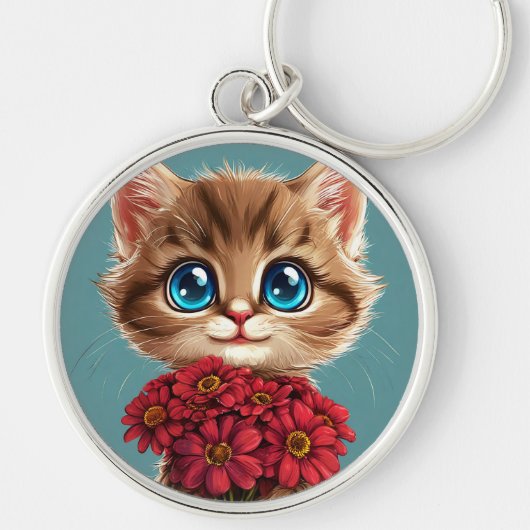 Schattige cartoon kat sleutelhanger (Voorkant)