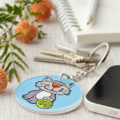Schattige cartoon kat sleutelhanger (Voorkant Rechts)