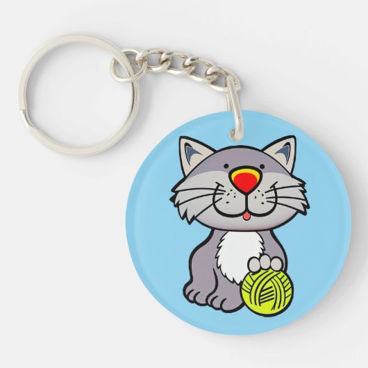 Schattige cartoon kat sleutelhanger (Voorkant)