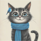 Schattige cartoon kat sticker (Voorkant)