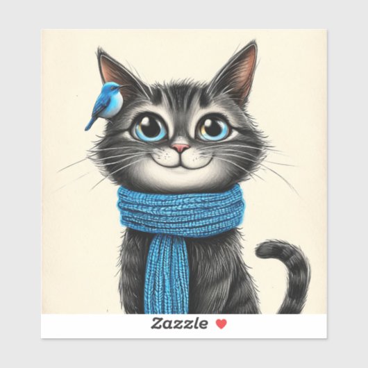 Schattige cartoon kat sticker (Vel)
