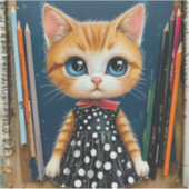 Schattige cartoon kat sticker (Voorkant)