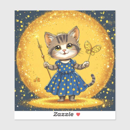 Schattige cartoon kat sticker (Vel)