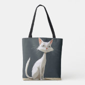 Schattige cartoon kat tote bag (Achterkant)
