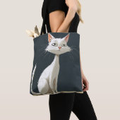 Schattige cartoon kat tote bag (Dichtbij)