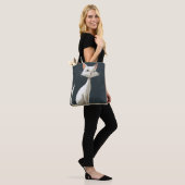 Schattige cartoon kat tote bag (Op model)