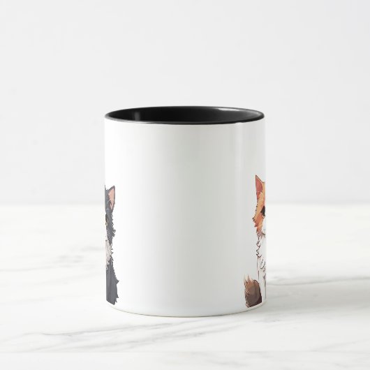 Schattige Cartoon Katten Koffie Mok (Midden)