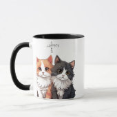 Schattige Cartoon Katten Koffie Mok (Links)