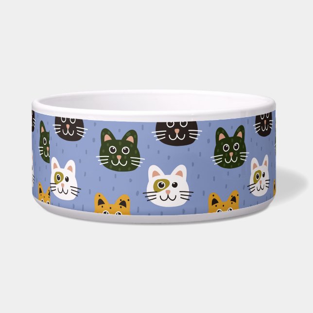 Schattige cartoon katten  voerbakje (Voorkant)