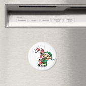 Schattige Cartoon Kerst Elf Magneet (Insitu (Vaatwasser))